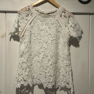 White Lace blouse size L women’s